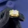 12ct Round White Sapphire Bold Allover Paved Men's Ring