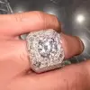5ct Round Cut White Sapphire Bold Men's Ring