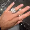 5ct Round Cut White Sapphire Bold Men's Ring