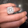 5ct Round Cut White Sapphire Bold Men's Ring