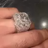 5ct Round Cut White Sapphire Bold Men's Ring
