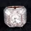 5ct Round Cut White Sapphire Bold Men's Ring