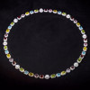 90ctw Multi-cut Multicolor Sapphire Halo Statement Necklace