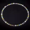 90ctw Multi-cut Multicolor Sapphire Halo Statement Necklace