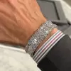 39ctw Baguette Cut White Sapphire Unisex Statement Bracelet