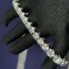 55ctw 9MM Round Cut White Sapphire Statement Bracelet
