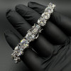 55ctw 9MM Round Cut White Sapphire Statement Bracelet