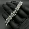 55ctw 9MM Round Cut White Sapphire Statement Bracelet