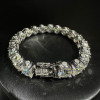 55ctw 9MM Round Cut White Sapphire Statement Bracelet