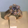 3.8ct Round Cut White Sapphire Halo Engagement Ring