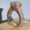 3.8ct Round Cut White Sapphire Halo Engagement Ring
