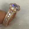 3.8ct Round Cut White Sapphire Halo Engagement Ring