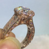 3.8ct Round Cut White Sapphire Halo Engagement Ring