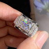 3.8ct Round Cut White Sapphire Paved Men's Ring