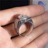 3.8ct Round Cut White Sapphire Paved Men's Ring