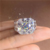 3.8ct Round Cut White Sapphire Twist Halo Engagement Ring