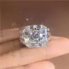 3.8ct Round Cut White Sapphire Twist Halo Engagement Ring