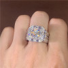 3.8ct Round Cut White Sapphire Twist Halo Engagement Ring