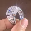 3.8ct Round Cut White Sapphire Twist Halo Engagement Ring