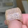 14ctw White Sapphire Paved Bold Square Dome Ring