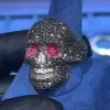 Ruby and Black Sapphire Paved Skull Ring