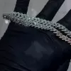 White Sapphire Paved Three Tone Cuban Link Necklace