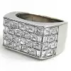 Baguette Cut White Sapphire Paved Square Men's Ring