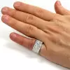 Baguette Cut White Sapphire Paved Square Men's Ring