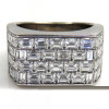 Baguette Cut White Sapphire Paved Square Men's Ring