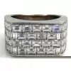 Baguette Cut White Sapphire Paved Square Men's Ring