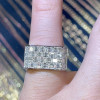 Baguette Cut White Sapphire Paved Square Men's Ring