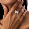Baguette Cut White Sapphire Paved Square Men's Ring