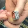 Baguette Cut White Sapphire Paved Square Men's Ring