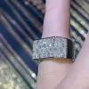 Baguette Cut White Sapphire Paved Square Men's Ring