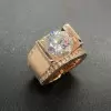 3.8ct Round Cut White Sapphire Men's Engagement Ring