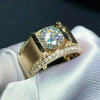 3.8ct Round Cut White Sapphire Men's Engagement Ring