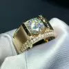3.8ct Round Cut White Sapphire Men's Engagement Ring