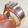 3.8ct Round Cut White Sapphire Men's Engagement Ring