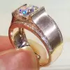 3.8ct Round Cut White Sapphire Men's Engagement Ring