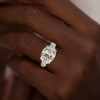 9.3ct East-West Oval Cut White Sapphire Men's Engagement Ring