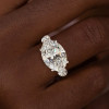 9.3ct East-West Oval Cut White Sapphire Men's Engagement Ring