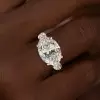 9.3ct East-West Oval Cut White Sapphire Men's Engagement Ring