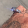 9.3ct East-West Oval Cut White Sapphire Men's Engagement Ring