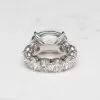 9.3ct East-West Oval Cut White Sapphire Men's Engagement Ring