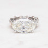 9.3ct East-West Oval Cut White Sapphire Men's Engagement Ring
