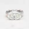9.3ct East-West Oval Cut White Sapphire Men's Engagement Ring
