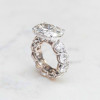 9.3ct East-West Oval Cut White Sapphire Men's Engagement Ring