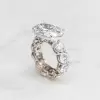 9.3ct East-West Oval Cut White Sapphire Men's Engagement Ring