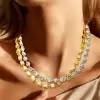 76ctw Bezel-Set Multi-cut White Sapphire Statement Necklace