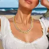 76ctw Bezel-Set Multi-cut White Sapphire Statement Necklace